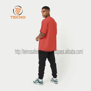 Camiseta de gran tamaño de algodón 100% de calidad superior para hombre, Camiseta ajustada con hombros caídos, cuello simulado, tejido de punto largo, estampado ligero personalizado - Product Image 4