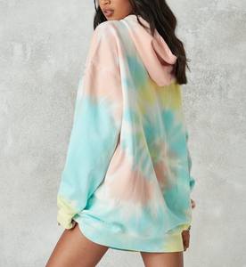 Sweat à capuche oversize personnalisé pour femme, tie-dye, robe, motif vierge teinté à la pigmentation, sweat à capuche avec plusieurs couleurs - Product Image 3