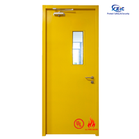 Porte coupe-feu en acier homologuée UL, 1/2/3H, à battant unique, revêtement poudré, prix usine Chine XZIC, pour projets en Amérique du Nord