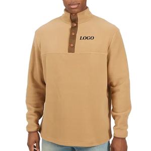 Sweat-shirt en molleton doux à col montant et fermeture éclair sur le devant, style décontracté, coupe ample, design contrasté, pour les commandes en gros - Product Image 1