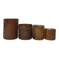 Haute qualité fabriqué à la main luxe support votif décoratif petite bulle de verre mosaïque travail vide bougie bocaux en verre pour la maison jardin