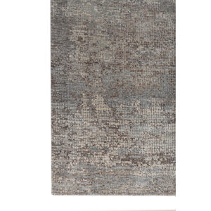 Alfombra Rectangular Entropy Gris y Negra con Patrón Abstracto, Tejida a Mano con Lana y Seda de Bambú, 9x12, para Sala de Estar, Pasillo, AKWS-1533 - Product Image 4