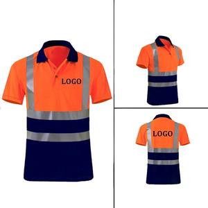 Camiseta Polo de trabajo de alta visibilidad que absorbe la humedad térmica fluorescente impermeable con reflectante brillante para ropa de trabajo en equipo - Product Image 6