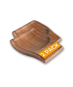 Repose-cuillère en bois pour comptoir de cuisine-porte-cuillère de cuisson pour dessus de cuisinière repose-cuillère à café moderne, 2 pièces porte-spatule - Product Image 1