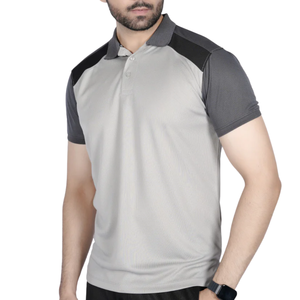 Camiseta Polo Gris y Negra para Hombre, Manga Corta, Ropa Deportiva, Elegante, Cómoda, Tejido Transpirable de Alta Calidad, Estilo Casual - Product Image 4