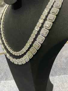925เงินสเตอร์ลิงโซ่สไตล์คิวบาตัดจากบาแกตประกายเพชรโมอิสซาไนท์สุดงดงามเครื่องประดับสร้อยคอแบบฮิปฮอป - Product Image 5
