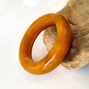 Bracelet en ambre naturel brun miel, 56 mm, bracelet en ambre fabriqué en Pologne - Product Image 3