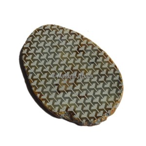 Tranche d'agate personnalisée, tendance, écologique, gravée avec des symboles floraux et de vie Feng Shui - Product Image 4