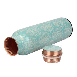 Suministro al por mayor Botella de agua de cobre puro impresa con tapa para uso doméstico y de oficina Botella de agua de sublimación - Product Image 3