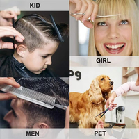 OEM, outil de salon professionnel de haute qualité, durable, léger, noir et bleu, en acier inoxydable, 6,0 pouces, kit de coupe de cheveux pour barbier