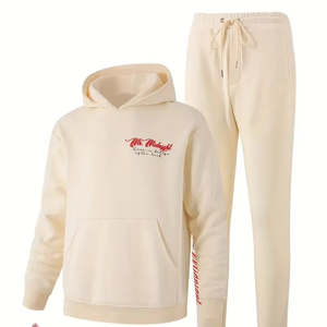 Survêtement de grande taille 100% coton pour hommes le plus vendu pour l'hiver avec motif solide et logo personnalisé Street Wear - Product Image 1