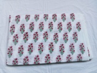 Tela de algodón rosa con estampado Floral para mujer, tejido indio hecho a mano, para vestido, fabricación de vestidos, Verano