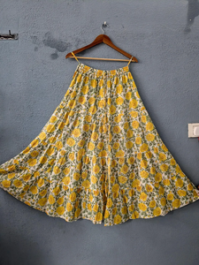 Boho Maxi Skirt Block Print Robe jupe en coton pour femme - Product Image 3