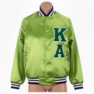Veste bomber en satin OEM pour sororité, veste unisexe personnalisée, logo brodé personnalisé, vêtements grecs AKA pour les vêtements universitaires - Product Image 3