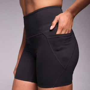 Pantalones cortos ligeros de cintura alta de tela Oxford para mujer, cómodos pantalones cortos de cintura elástica, diseño transpirable para uso diario en verano al aire libre - Product Image 6