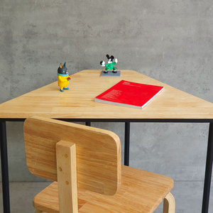 Ensemble table et chaise trapézoïdale en bois massif pour enfants, pour salle de classe - Product Image 3