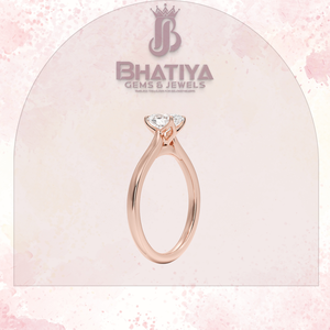 Coupe ovale 1-3 CT Center Lab Grown Diamond Bague de fiançailles Solitaire Trois pierres Design Cadeau de Noël pour les femmes - Product Image 4