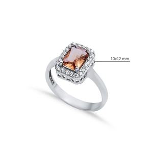 แหวนซัลทาไนต์ทรงสี่เหลี่ยมผืนผ้าสำหรับผู้หญิงบาแกตต์ทำด้วยมือสไตล์ตุรกี925เครื่องประดับเงินสเตอร์ลิง - Product Image 2