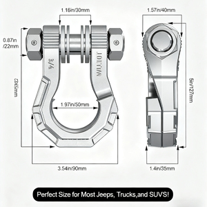 Tham Vọng 3/4 "<span class=keywords><strong>D</strong></span> Vòng xiềng xích nhiệm vụ nặng nề <span class=keywords><strong>D</strong></span> Vòng Xiềng xích với 7/8 pin để kéo và off-road sử <span class=keywords><strong>d</strong></span>ụng 45000 lbs phá vỡ sức mạnh màu đen - Product Image 2