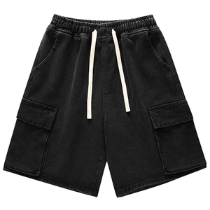 กางเกงยีนส์ขาสั้นผ้าฝ้าย GSM สูง ผ้าพรีเมียม พิมพ์ลายดิจิทัล แฟชั่นสไตล์คนเมือง กางเกงยีนส์ผ้าฝ้ายรักษ์โลก เนื้อผ้านุ่ม - Product Image 1