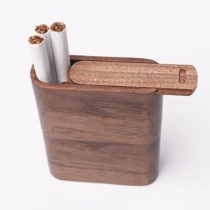 WOOD <b>CIGARETTE</b> <b>CASE</b> LUXURY CUSTOM Classic Black Wooden Box Walnut Slim Pocket High Quality Storage Container for Gift Handmade - Product Image 4