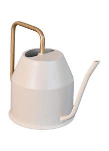 Pot d'arrosage en métal pour arrosage de plantes et de fleurs à la maison, poignée élégante à long bec (blanc) - Product Image 2