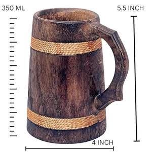 Chope à bière en bois de haute qualité faite à la main finition Sheesham Style baril moderne écologique léger Durable personnalisable artisanat - Product Image 2