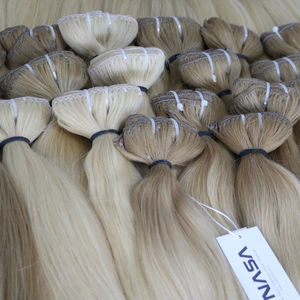 Vente chaude 100% Extensions humaines brutes vietnamiennes Blonde naturelle droite teint Super Double dessiné trame crépue expédition rapide - Product Image 1