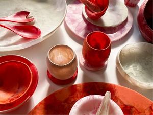 Bol et plat de service en résine écologique, best-seller, prêt pour les fêtes, fait à la main, passe au lave-vaisselle, style européen moderne - Product Image 3