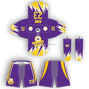 Ice Hockey Uniform Sublimated Ice Hockey Jersey Set With Breathable Shell Pants And Athletic <b>Socks</b> Ice Hockey Uniform - Product Image 6