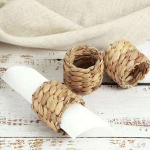 Braided water hyacinth napkin <b>rings</b> new arrival table banquet decoration <b>cheap</b> price napkins <b>ring</b> - Product Image 2