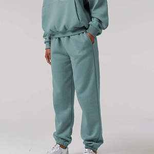 Chándal con capucha de gran tamaño verde menta para mujer, ropa informal de invierno acogedora, estilo callejero, transpirable, sólido, de dos piezas - Product Image 5