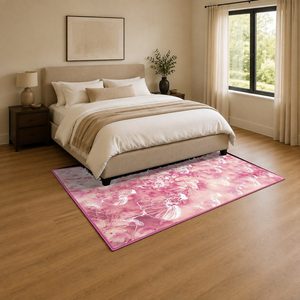 Tapis RUGS DEPOT LXDP-0059 – Tapis ethnique multicolore neutre Kilim imprimé numériquement, lavable en machine, en chenille, antidérapant – Vente en gros - Product Image 3