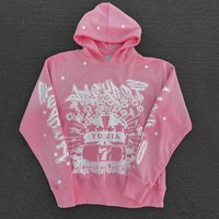 Venta al por mayor de pantalones de chándal acampanados serigrafiados personalizados y conjuntos de Sudadera con capucha para hombres de peso pesado desgastado Fabricación de chándal lavado con ácido