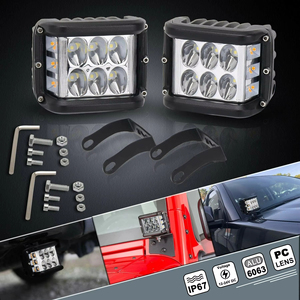 Foco de Trabajo LED de 4" con Disparo Lateral Doble Luz Estroboscópica Blanca y Ámbar Lámpara Intermitente Todoterreno para Coche Camión Camioneta Barco SUV - Product Image 3
