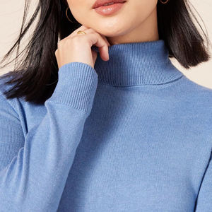 Fabricants de tricots de pulls à col roulé les moins chers pulls à tricoter décontractés en vrac pull à col haut pour femmes - Product Image 6