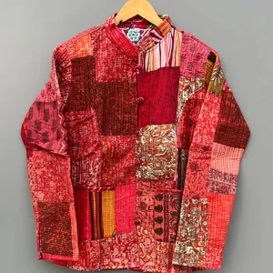 Casaco acolchoado indiano feito à mão para mulheres, casaco floral de algodão boêmio, presente exclusivo, estilo boho leve, roupas de verão e inverno, OEM
