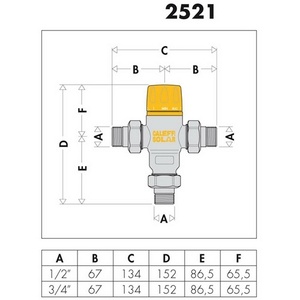 Válvula de Control Termostática Ajustable de 3/4 Pulgadas Solar Max 100C con Prevención de Reflujo - Product Image 3