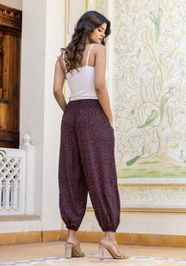 100% rayón verano Casual Pantalón cómodo ecológico Floral pantalla impresa pantalón hecho a mano transpirable motivos étnicos pantalón - Product Image 3