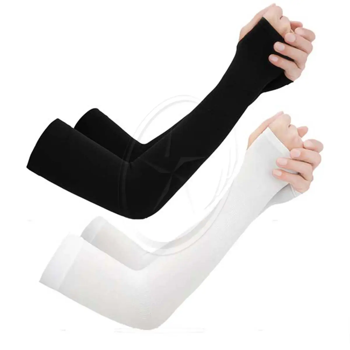 Unisex Cycling Arm Warmer Men Outdoor Sports Ice Silk Finger Sleeves UV Protection Running Fishing Hiking Hand Covers