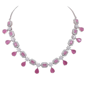 925 argent plaqué cz diamant rubis collier et boucle d'oreille ensemble bijoux de mode bijoux en pierre naturelle fête des mères cadeaux bijoux - Product Image 3