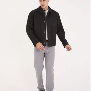 Veste parka en satin imperméable décontractée pour homme avec poches zippées, manteau rembourré chaud - Style tendance - Product Image 1