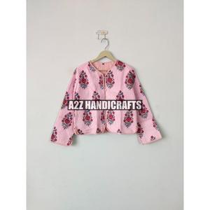 Veste matelassée de Style bohème Vintage pour femmes pour l'hiver main bloc imprimé coton indien tissu XL taille automne Animal rayure - Product Image 2