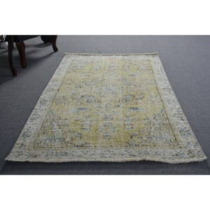 Vintage 3.3 X 6.8ft vert bleu Patchwork tapis classique grande surface turc laine jonc de mer tapis Latex pour couloir chambre tapis - Product Image 5