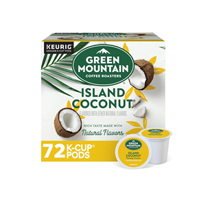 Green Mountain Coffee Roasters Island Coconut, Cápsulas de Café K-Cup Individuales Keurig, Cápsulas de Café con Sabor a Coco, Tueste Ligero, 72 Unidades - Product Image 1