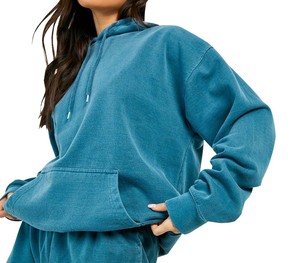 Conjunto Deportivo Informal de Primera Calidad Personalizado, Diseño Liso, 100% Algodón, Sudadera y Pantalones Jogger para Mujer - Product Image 2