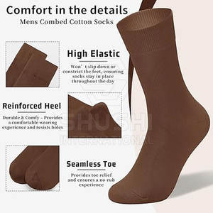 Chaussettes décontractées d'automne pour hommes confortables coton de haute qualité mode respirant 2 orteils équipage personnalisable - Product Image 2