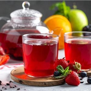 Strawberry Fields (Giamaica, Fragola e Mela). Sacchetto da tè personalizzato in carta kraft con chiusura, sacchetto stand-up per confezionamento - Product Image 2