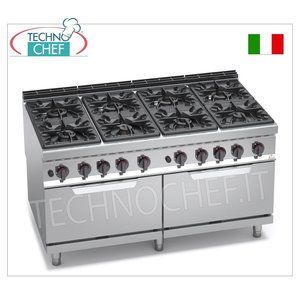 Cuisinière à gaz 8 brûleurs avec 2 fours à gaz GN 2/1 - Product Image 3