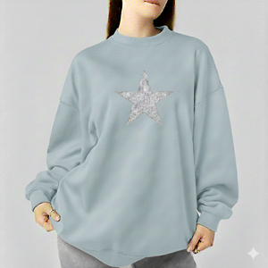 Sudadera Larga de Forro Polar Personalizable para Mujer, Cuello Alto Simulado, Estilo Informal y Relajado para Invierno, Top de Moda Urbana para Comodidad Diaria - Product Image 1